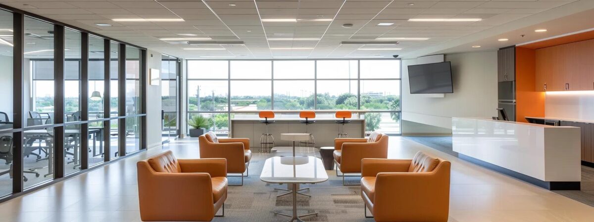 a sleek, modern office space in orange county, ca, featuring a softly lit consultation area where a diverse group of individuals engage in a focused discussion about selecting the ideal intensive outpatient program tailored to their unique recovery goals.