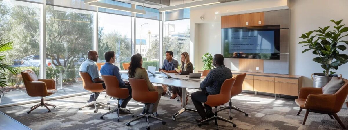a modern, well-designed office meeting room in orange county, filled with natural light and equipped with advanced digital technology, showcases a group of diverse professionals collaboratively discussing innovative outpatient services, symbolizing the future of integrated mental health care in the community. a modern, well-designed office meeting room in orange county, filled with natural light and equipped with advanced digital technology, showcases a group of diverse professionals collaboratively discussing innovative outpatient services, symbolizing the future of integrated mental health care in the community.