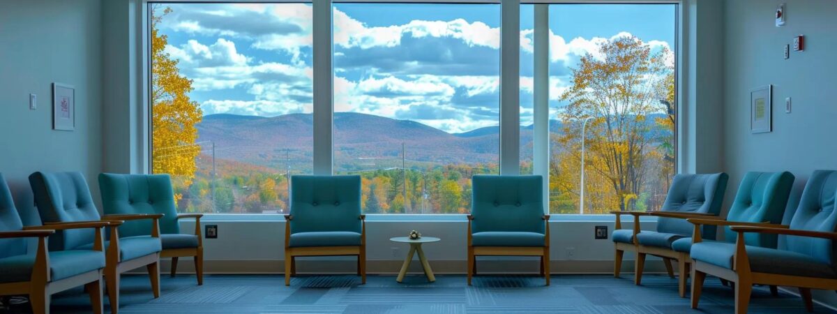 a modern therapy room in new hampshire, featuring a circle of comfortable chairs and a large window showcasing a backdrop of serene mountains, symbolizing the partnership between insurance coverage and addiction treatment support. a modern therapy room in new hampshire, featuring a circle of comfortable chairs and a large window showcasing a backdrop of serene mountains, symbolizing the partnership between insurance coverage and addiction treatment support.
