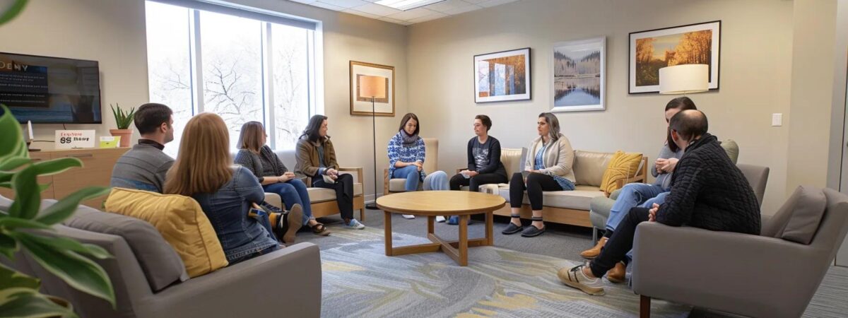 a welcoming therapy session set in a modern, comfortable room styled with new hampshire aesthetics, featuring soft lighting and warm decor, where participants engage in meaningful conversation to navigate their admission journey toward inpatient services. a welcoming therapy session set in a modern, comfortable room styled with new hampshire aesthetics, featuring soft lighting and warm decor, where participants engage in meaningful conversation to navigate their admission journey toward inpatient services.